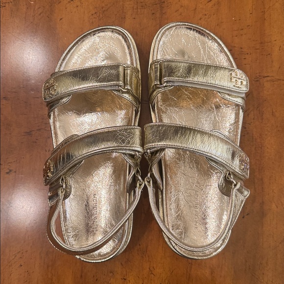 NWT Tory Burch Kira Sport Sandal SPARK GOLD Size: 9 price is firm - Picture 3 of 5